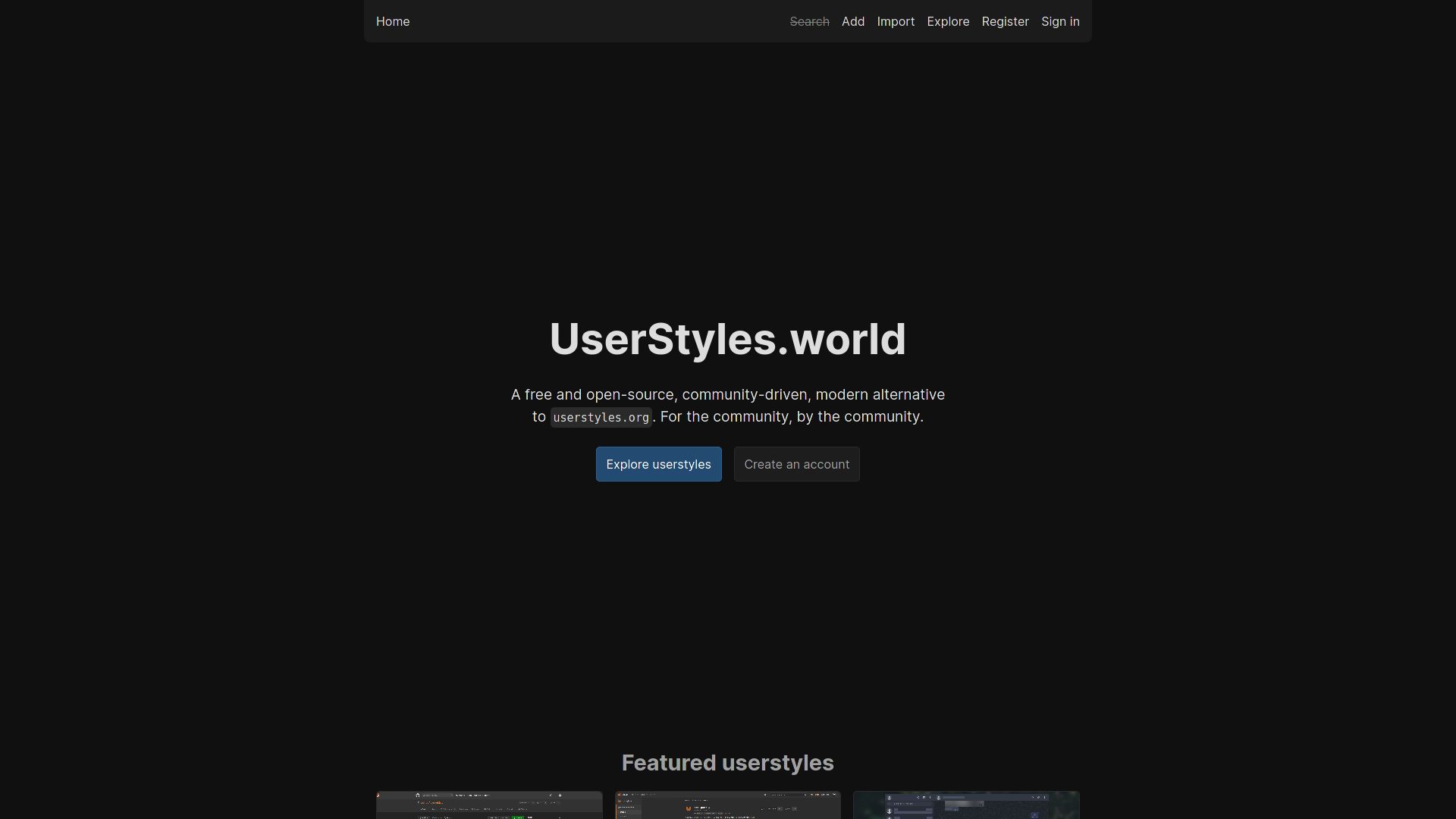 Screenshot of UserStyles.world Tweaks