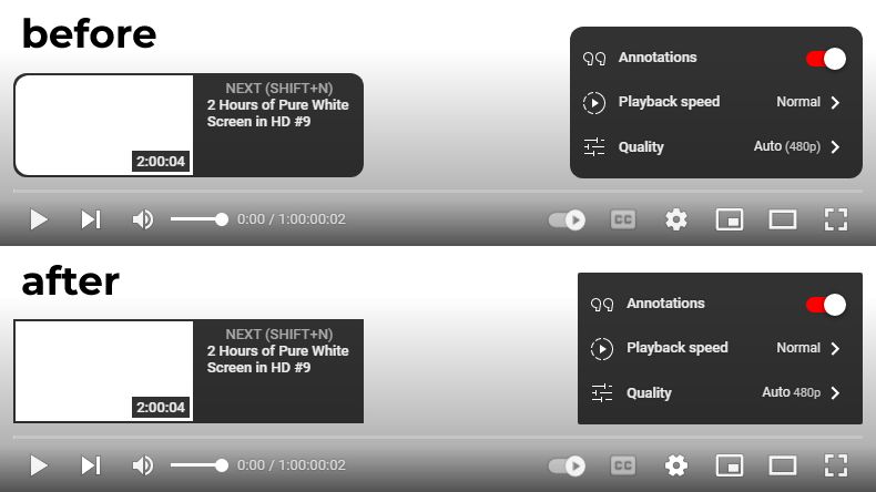 Screenshot of Remove Rounded Corners From YouTube Player