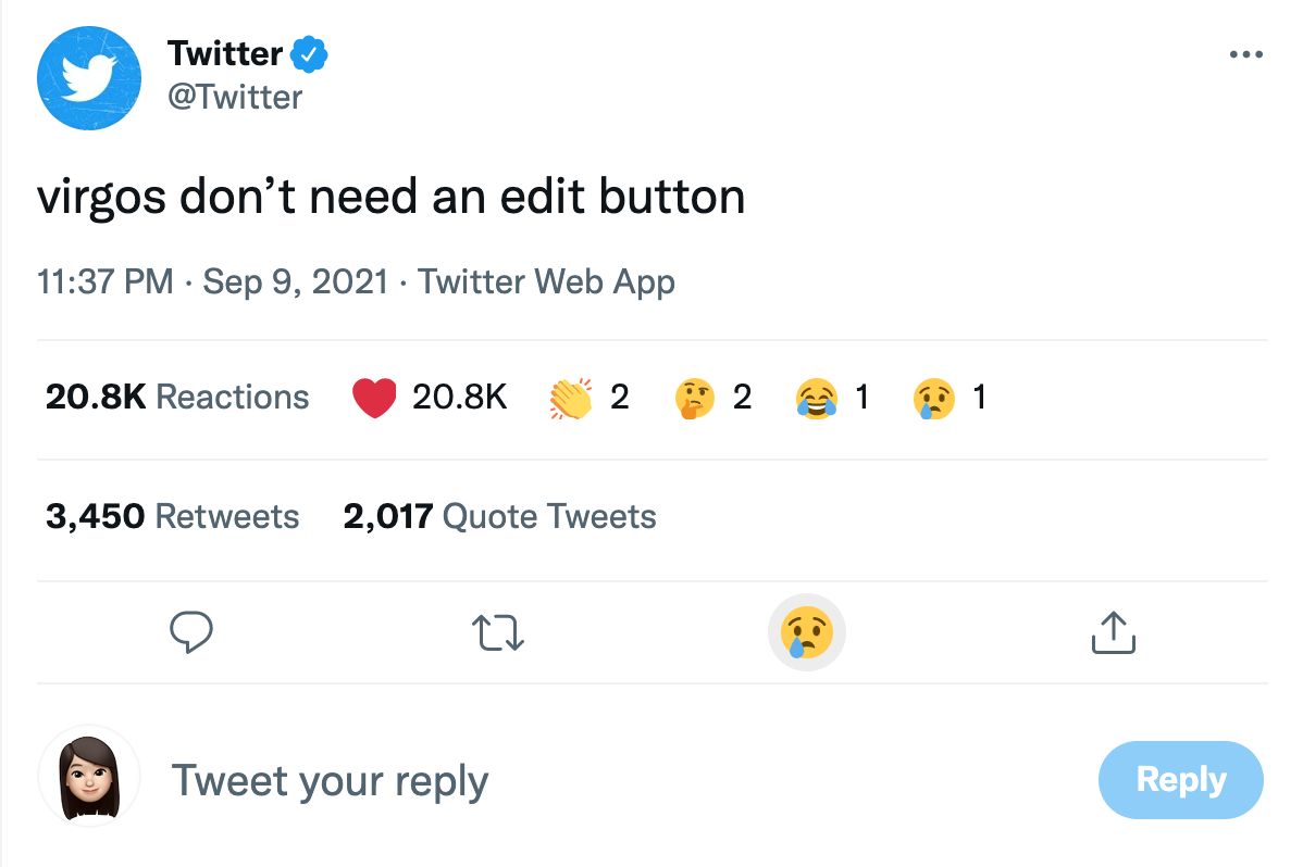 Screenshot of Tweet Reactions but with Twemojis