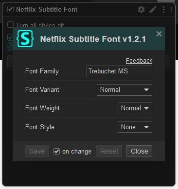 Screenshot of Netflix Subtitle Font