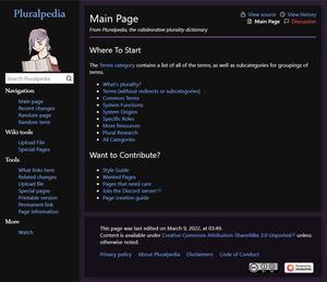 Screenshot of Pluralpedia: Alternate PlurpleDark