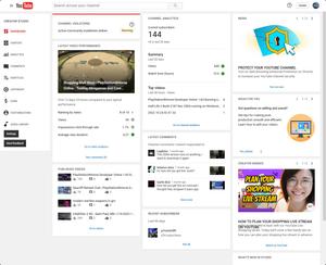 Screenshot of 2016 Youtube Studio UI