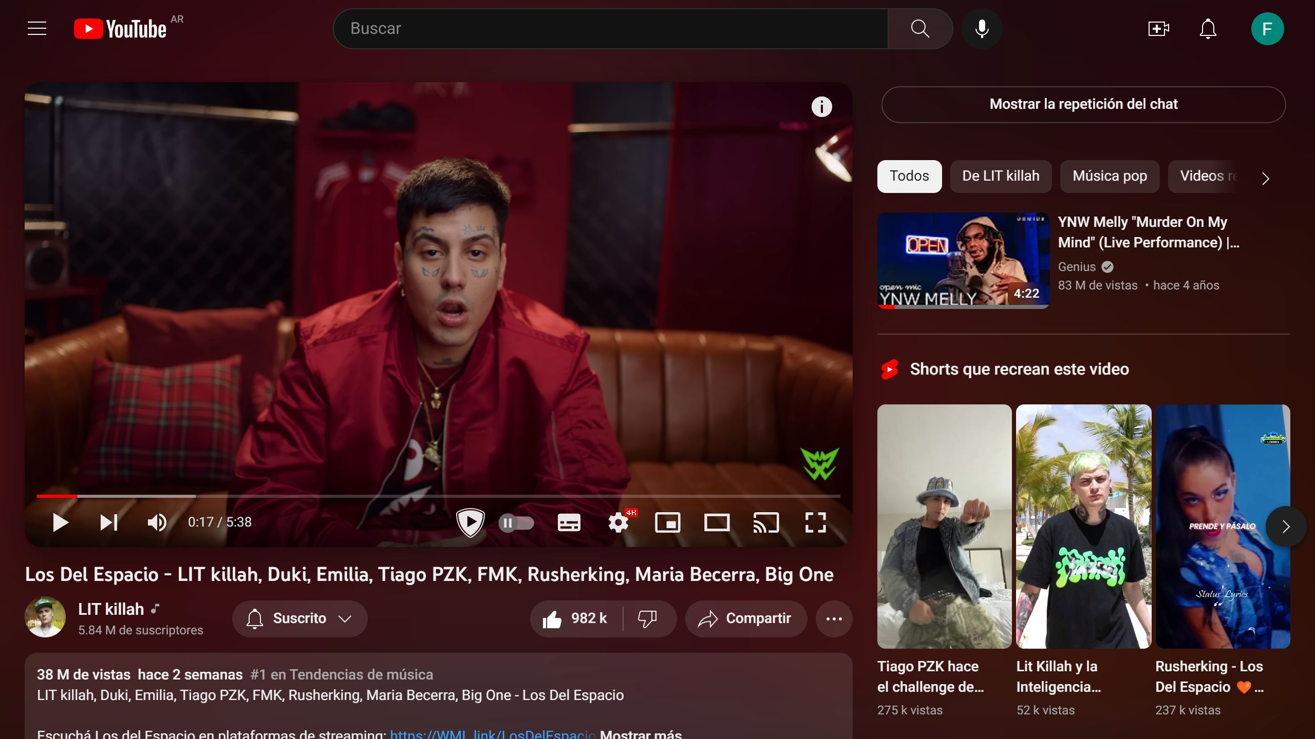 Screenshot of youtube better ambient