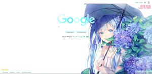 Screenshot of Google - Anime Rain Theme