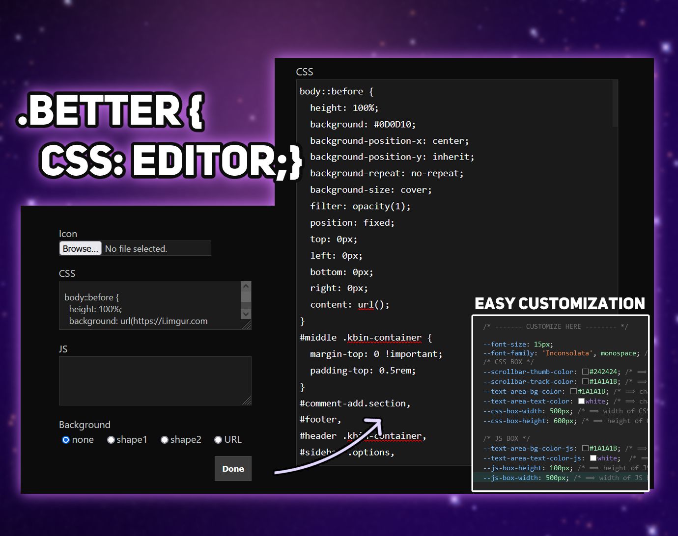Screenshot of Better CSS/JS Editor