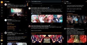 Screenshot of old tweetdeck / orange black / wide center / 14px