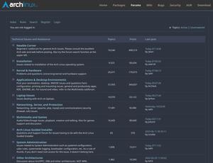 Screenshot of Arch Linux Forums Nord Theme