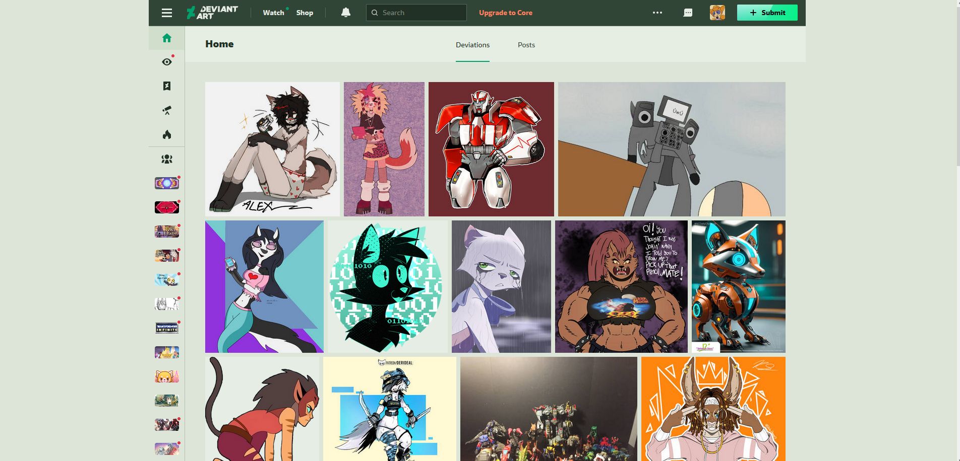 Screenshot of DeviantArt Central - Squished!