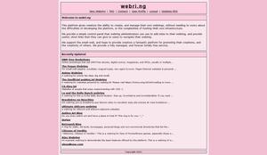 Screenshot of webri.ng pink theme