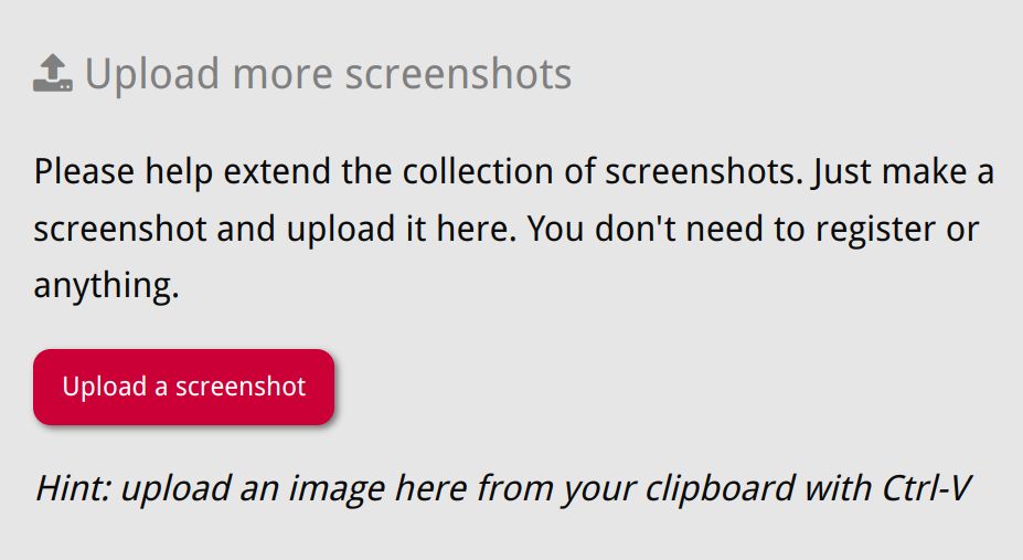 Screenshot of screenshots.debian.net – No upload button anim.