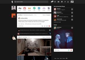 Screenshot of Tumblr - Black Theme