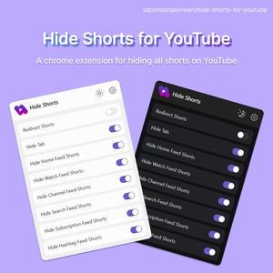 Screenshot of Hide YouTube Shorts