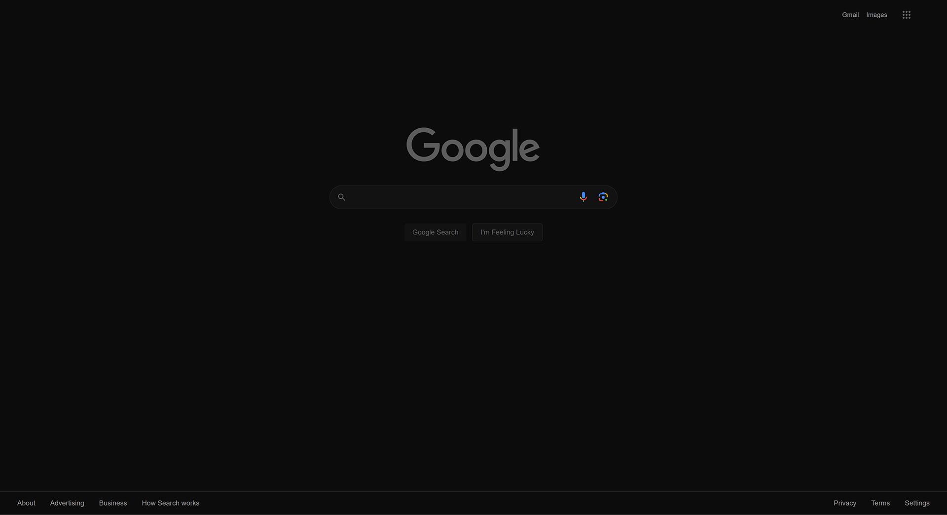 Screenshot of Google - Dark X