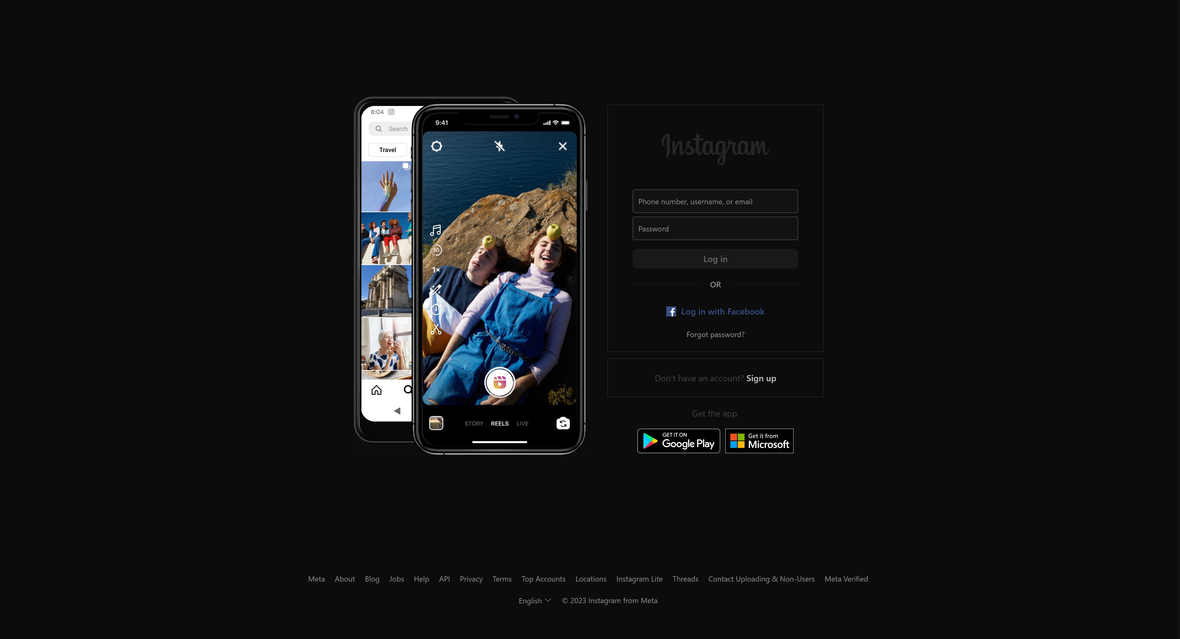 Screenshot of instagram - Dark X