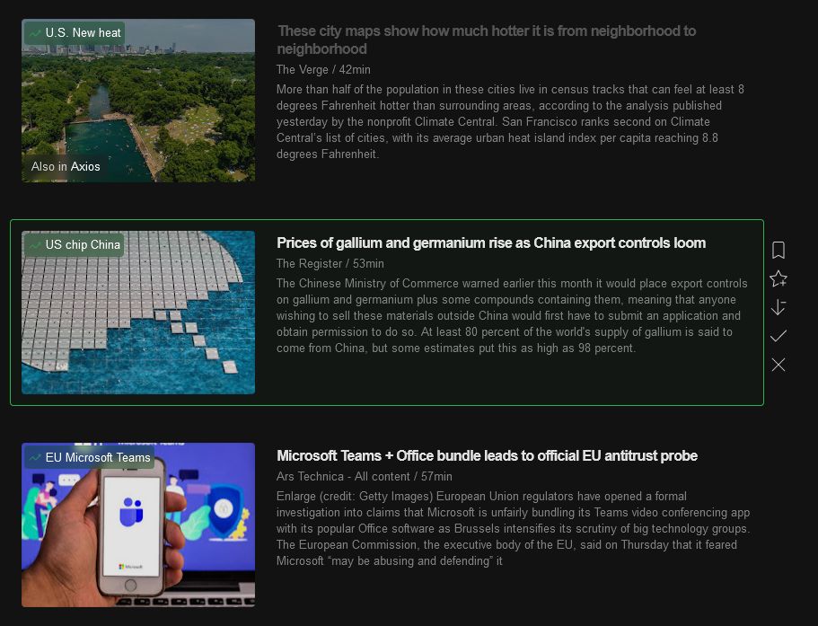 Screenshot of feedly.com