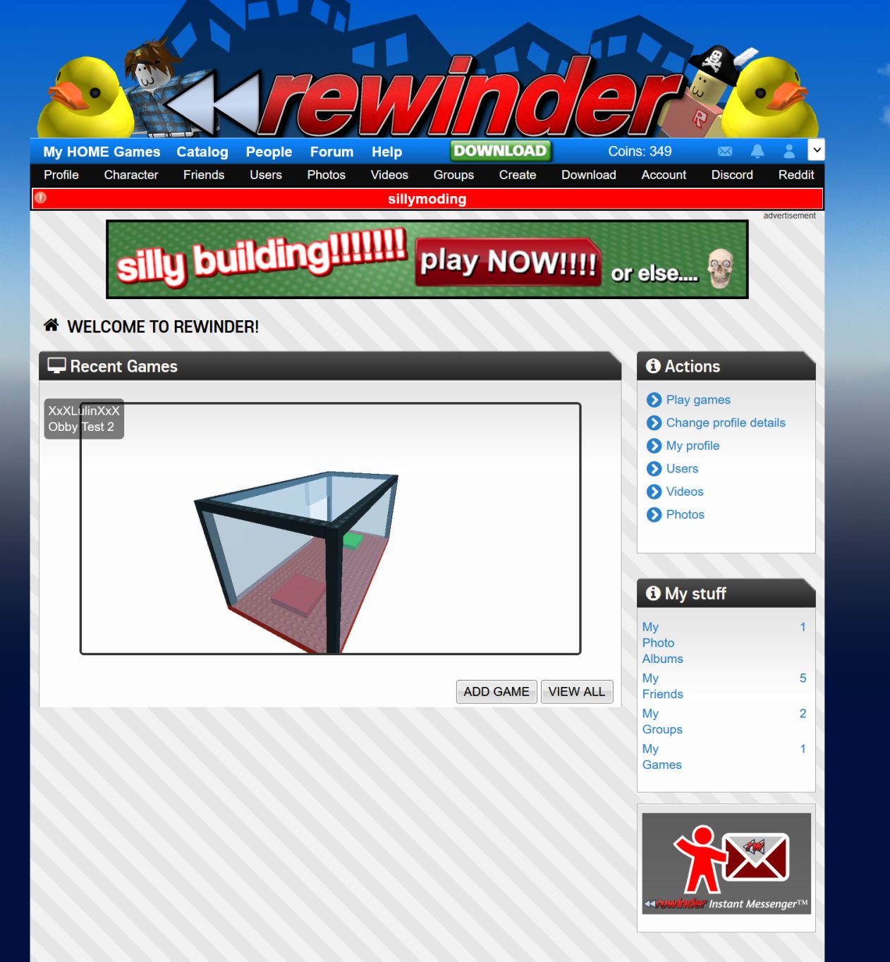 Screenshot of rewinder sillymode