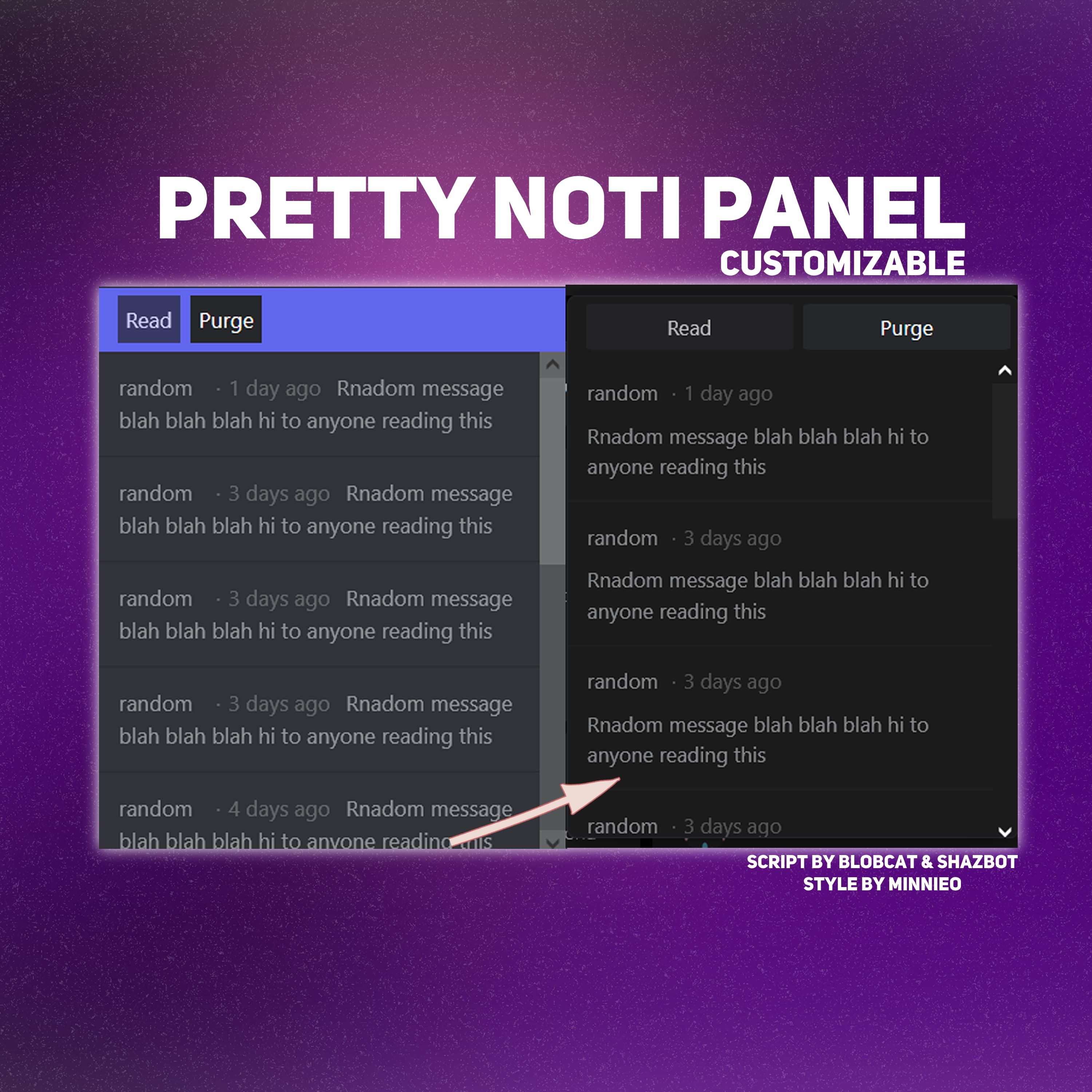 Screenshot of pretty noti panel