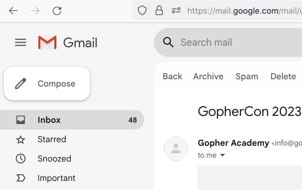 Screenshot of Old Gmail logo 2013-2020