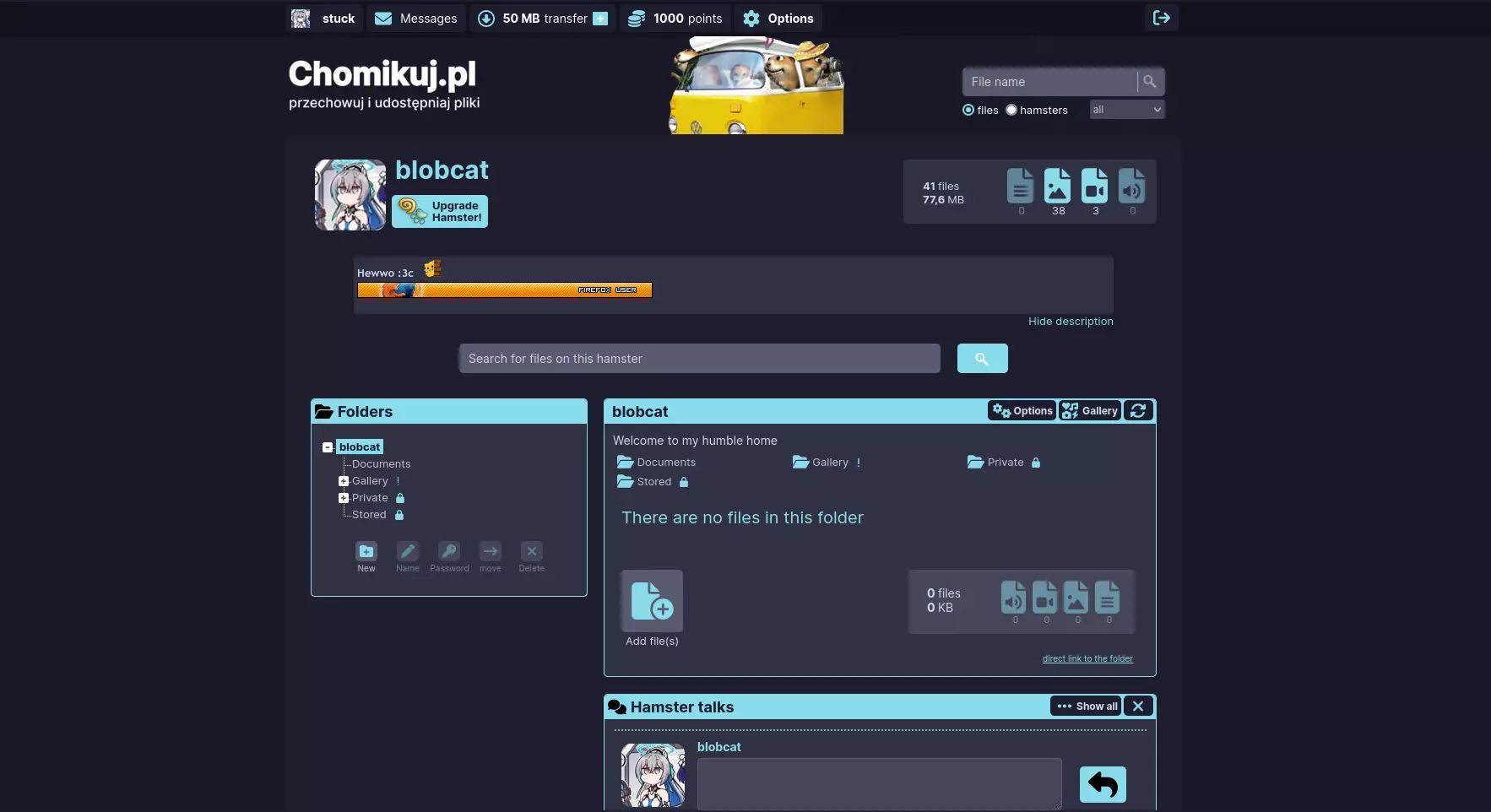 Screenshot of Chomikuj.pl - Catppuccin Mocha (WIP)