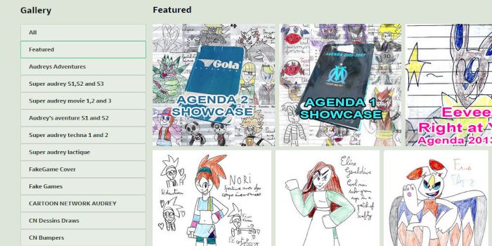 Screenshot of DeviantArt - Folders on the Left