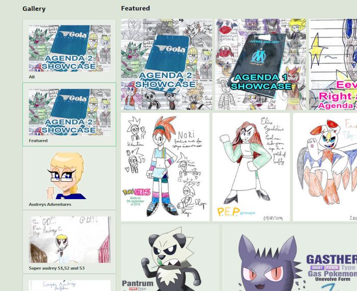 Screenshot of DeviantArt - Folders on the Left with Thumbnail