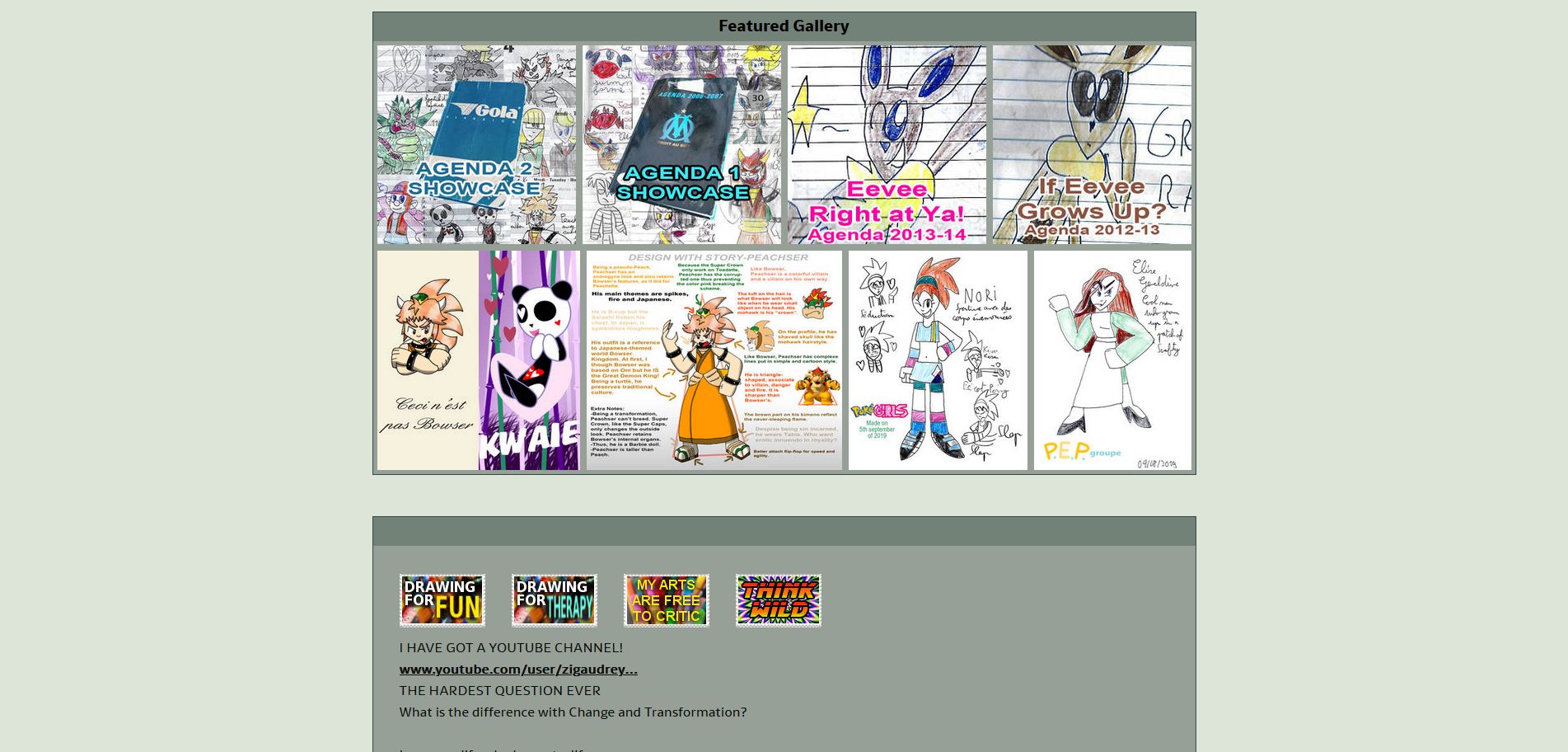 Screenshot of DeviantArt - 2000 Style Profile Page