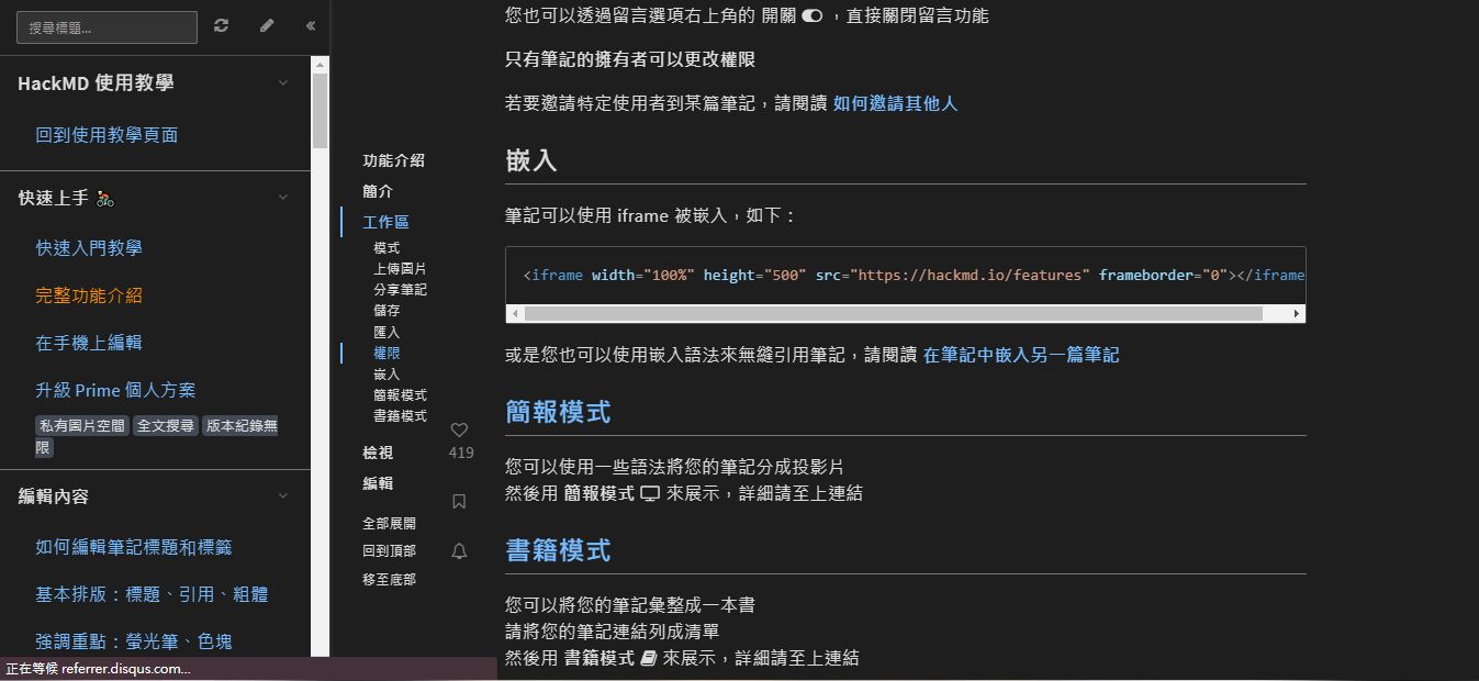 Screenshot of [CLOSED] HackMD Dark Theme (based on Titangene)