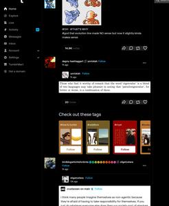 Screenshot of Tumblr Dark Dashboard