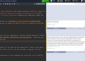 Screenshot of Overleaf - Bigger review panel