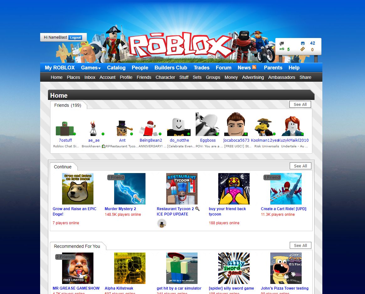 The Roblox website from February, 2011 : r/nostalgia