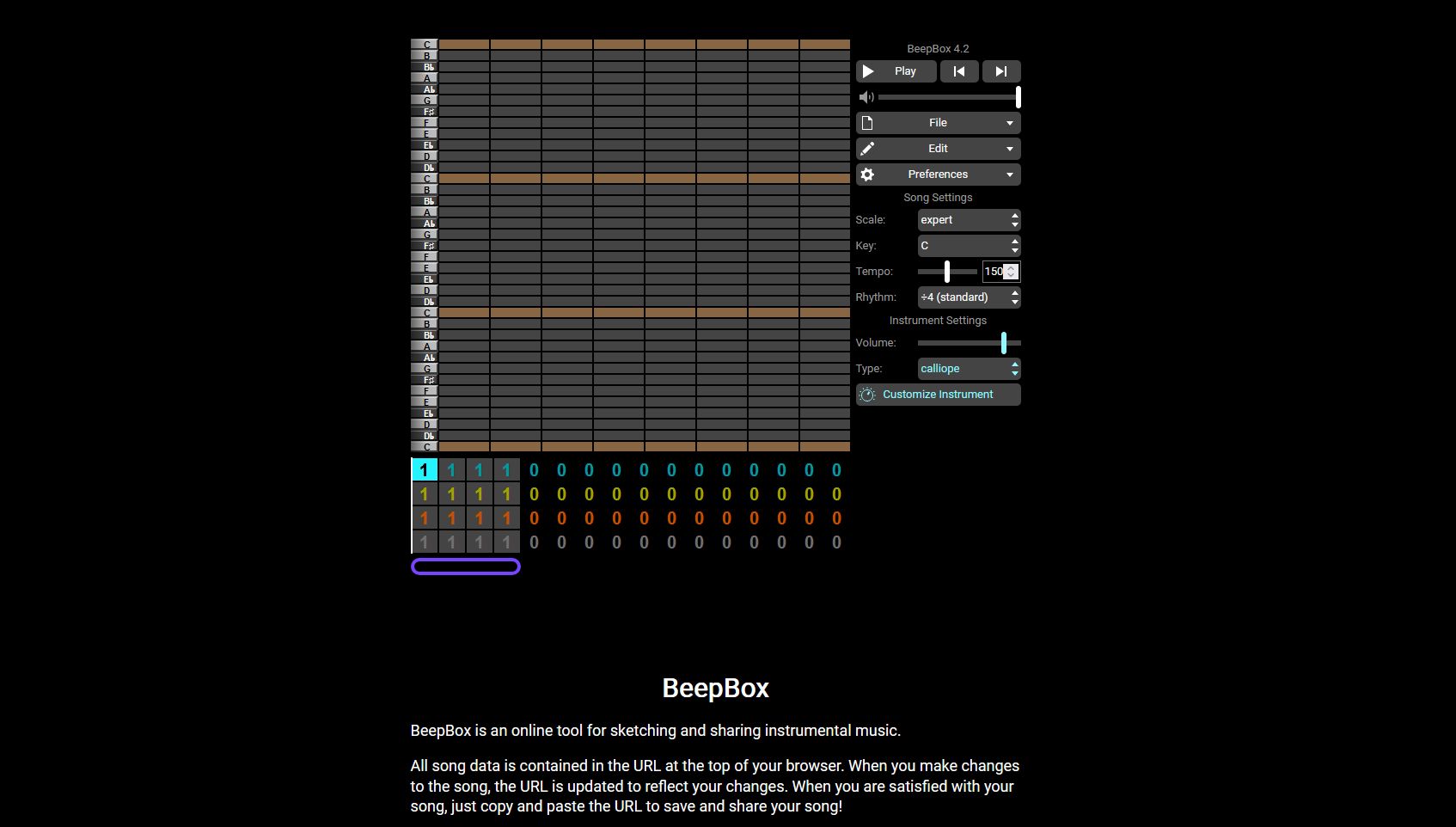 Screenshot of Add beepbox container margin