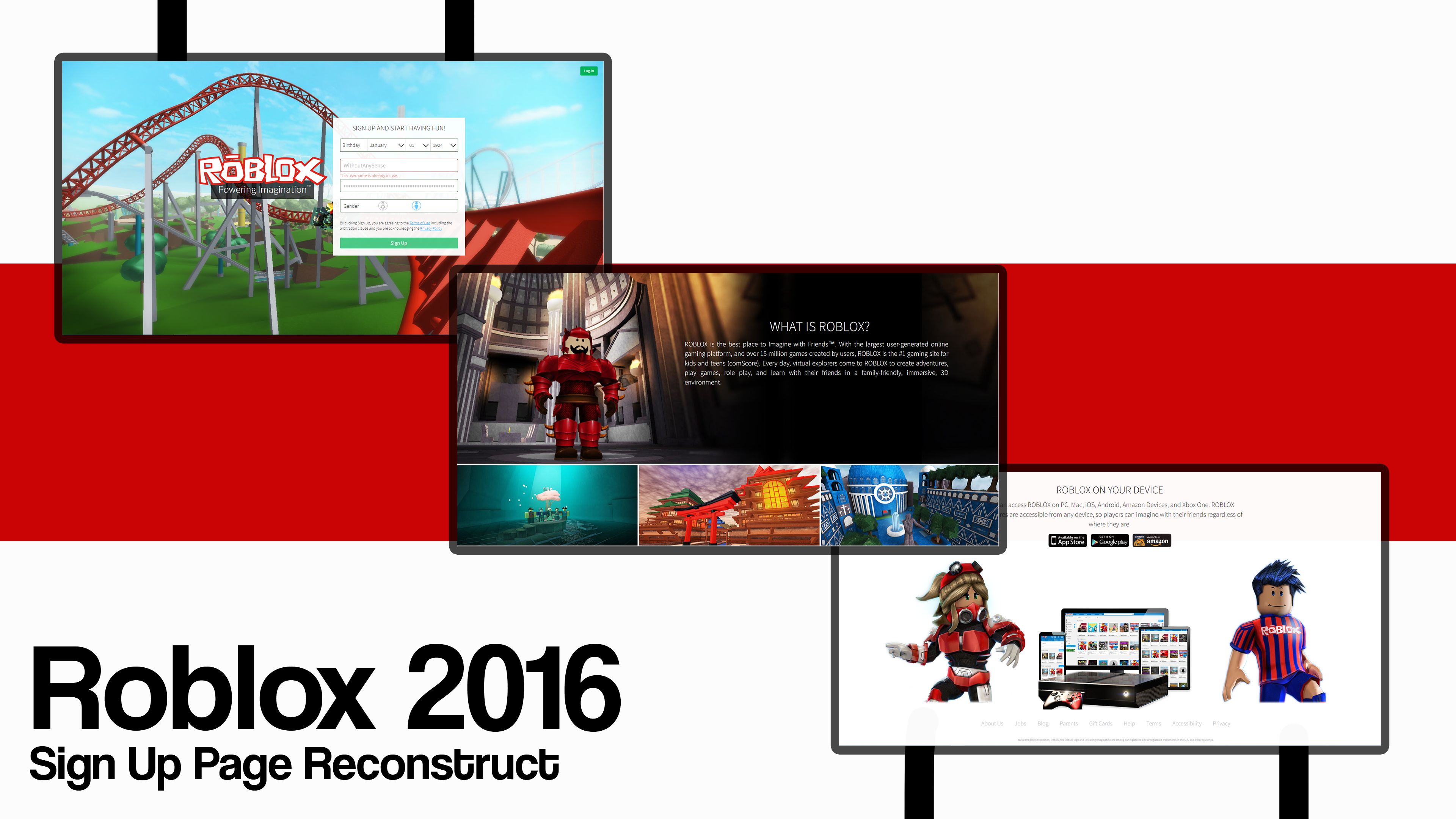 Screenshot of ROBLOX 2016 Sign Up Page Reconstruct