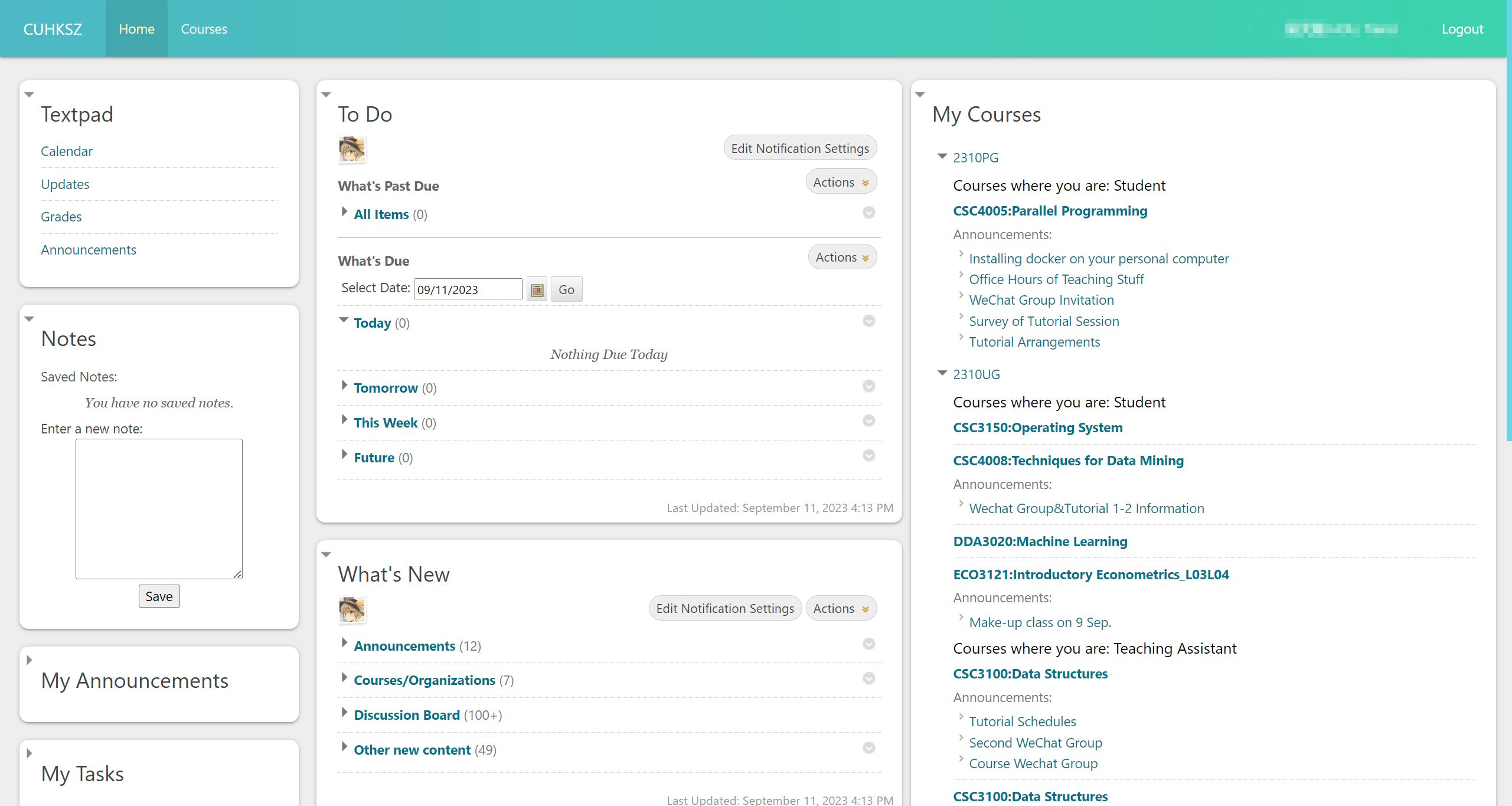 Screenshot of Oh-my-blackboard Argon Theme