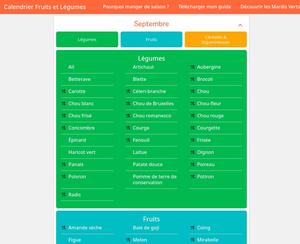 Screenshot of Imprimable - Fruits et légumes de saisons