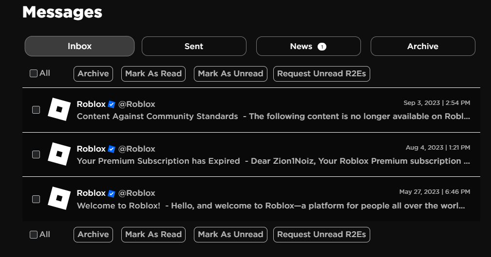 Screenshot of *BROKEN* Better Roblox Dark Mode