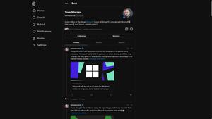 Screenshot of Twitter-like Threads