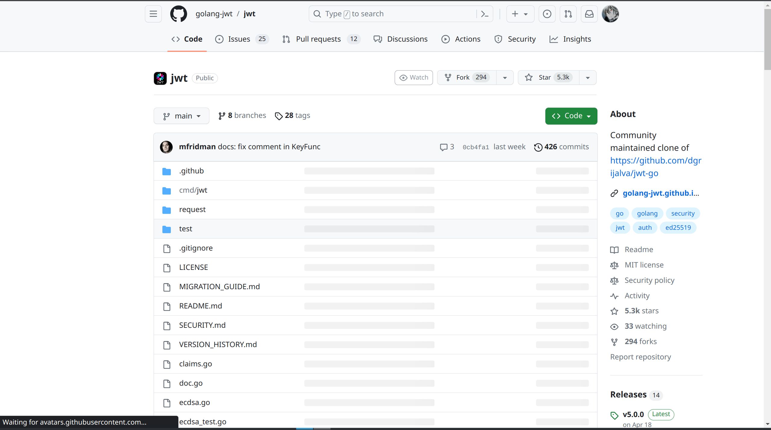 Screenshot of Github centered, sticky header