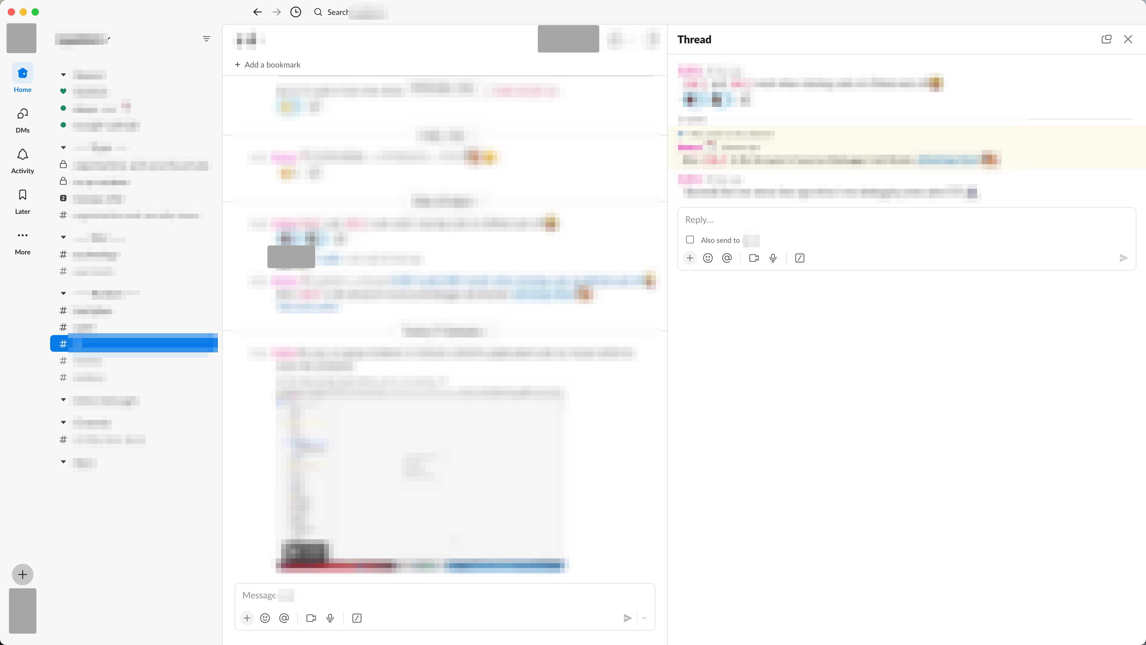 Screenshot of Non-peacocky Slack