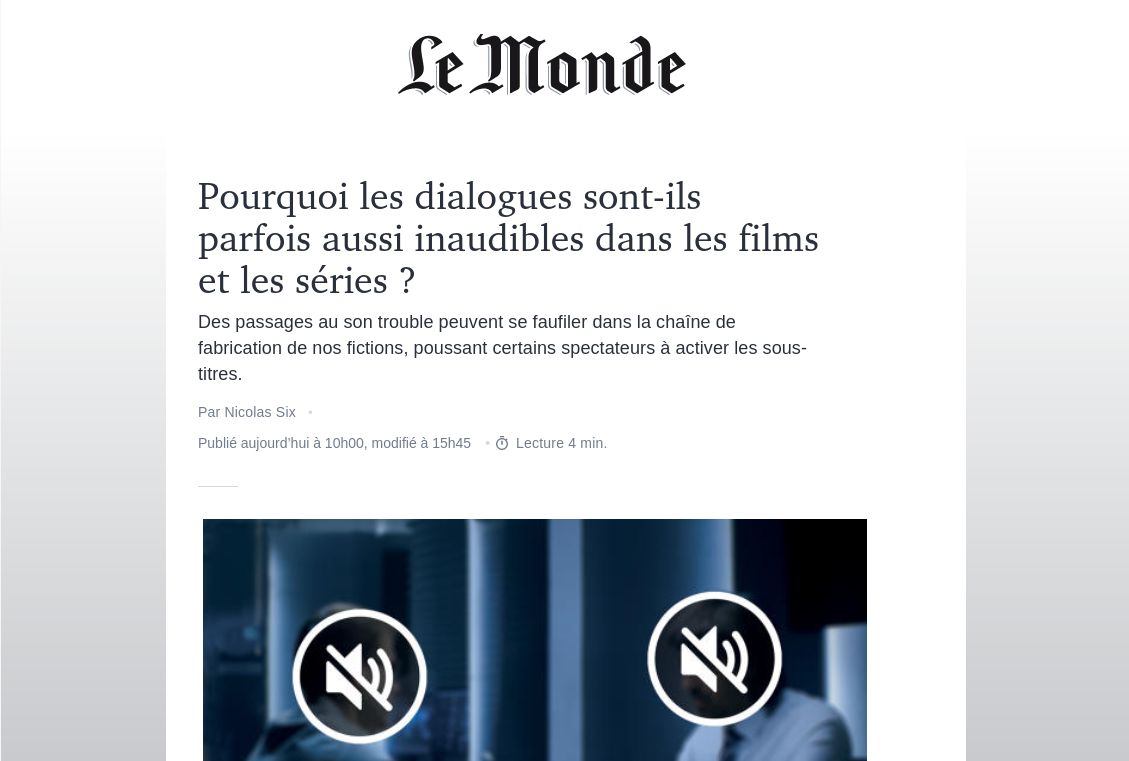 Screenshot of Article sans distractions (le monde)