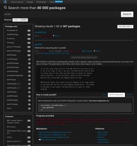 Screenshot of Dark NixOS Search