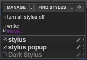 Screenshot of stylus popup