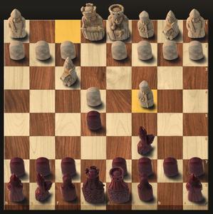 Screenshot of Lichess - 3D Set B-W Lewis Chessmen