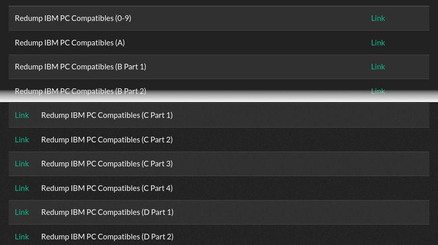 Screenshot of r-roms.github.io - Improved table links