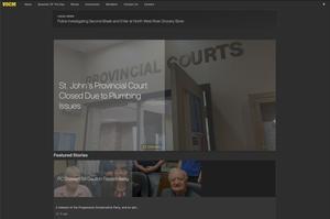 Screenshot of VOCM Newfoundland's news site but now dark mode!