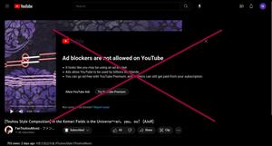 Screenshot of Remove YouTube ad-block message + see notes