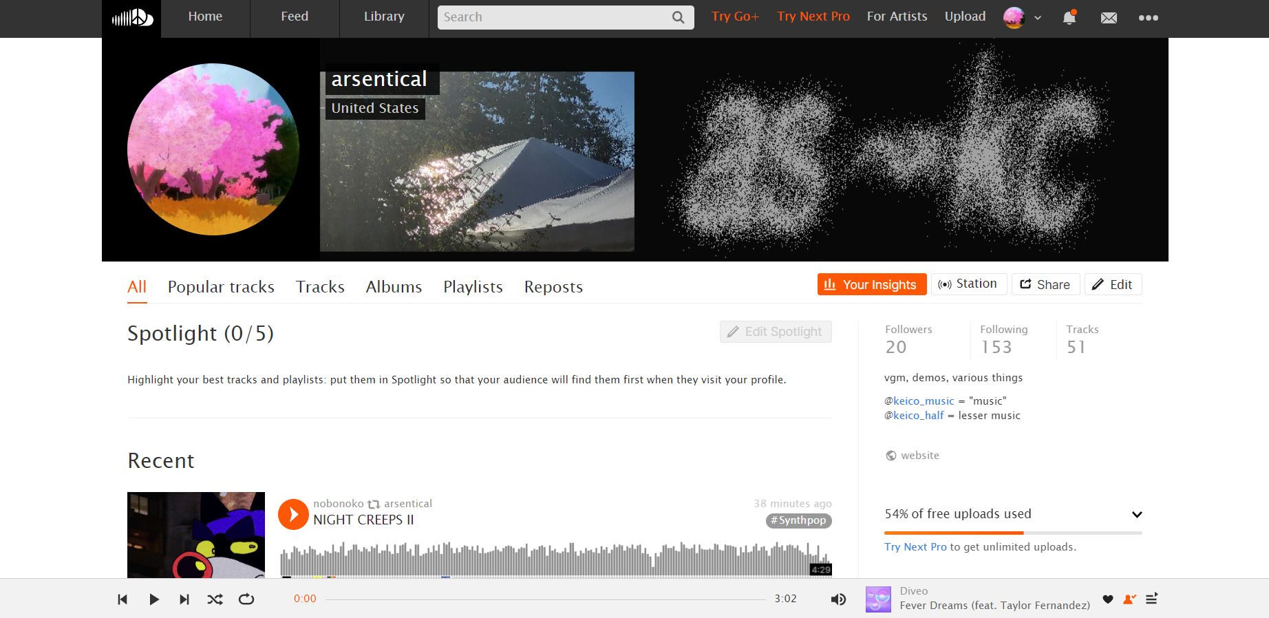 Screenshot of return old font to soundcloud