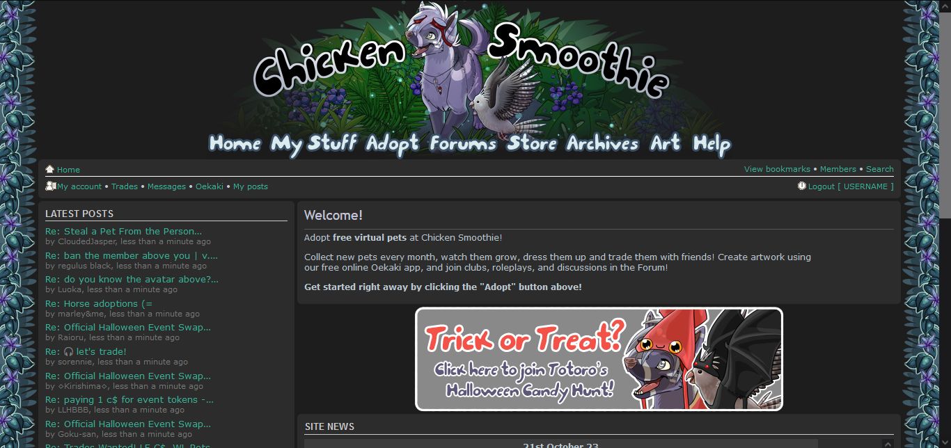 Screenshot of Chicken Smoothie - Wide Layout