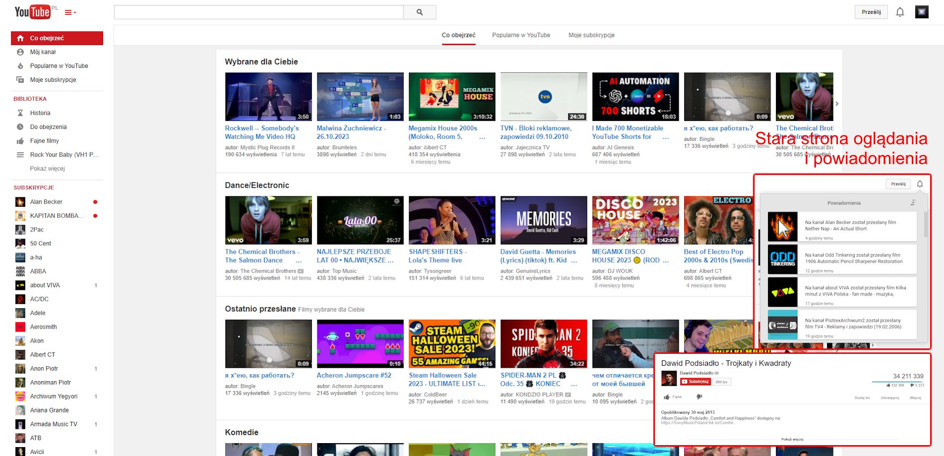 Screenshot of Early 2014 YouTube for Rehike (Polish Edition)