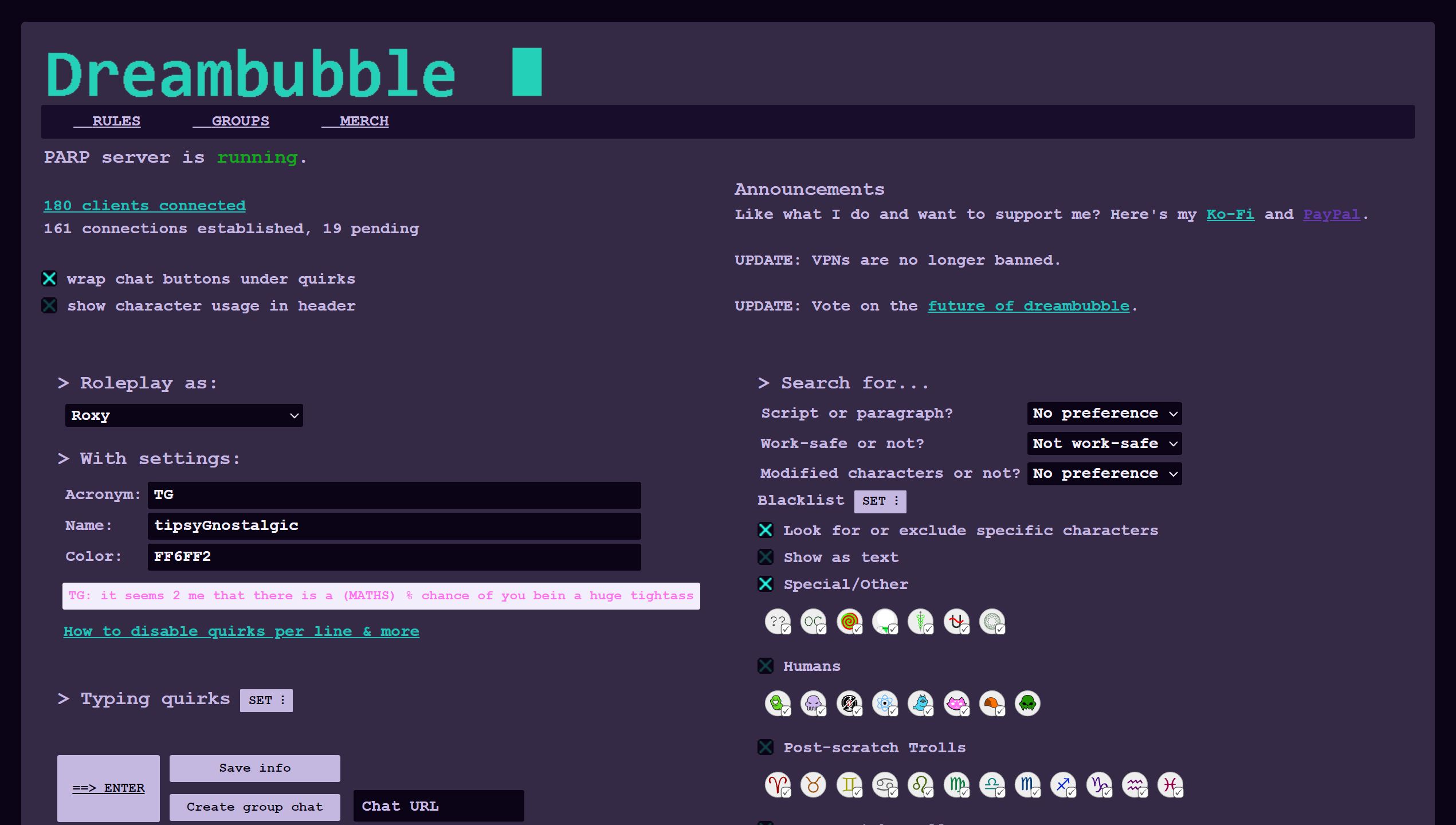 Screenshot of Darkbubble