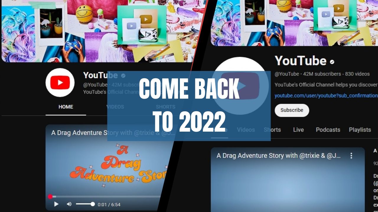 Screenshot of Youtube Layout 2022